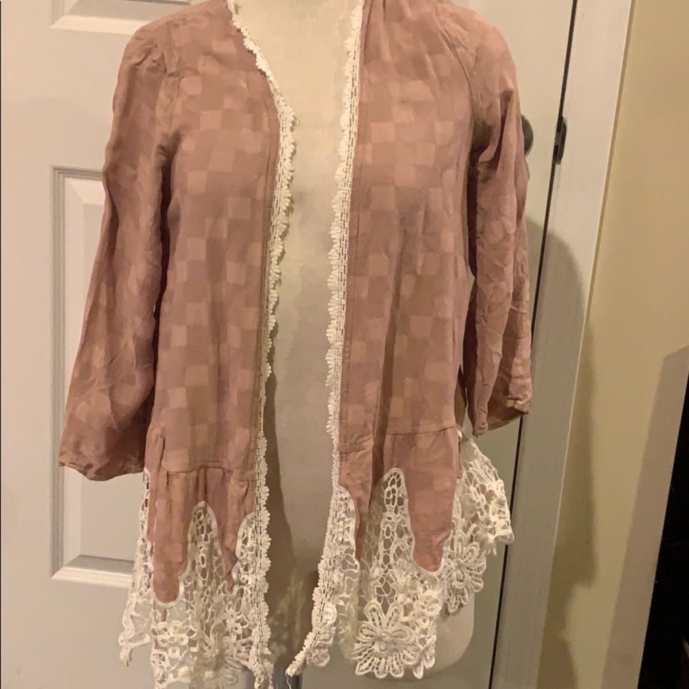 Pink Lace Kimono